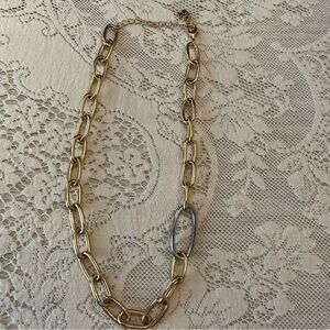 Park Lane Goldtone and Silver Chain Necklace. Necklace is 17” with a 3” extender